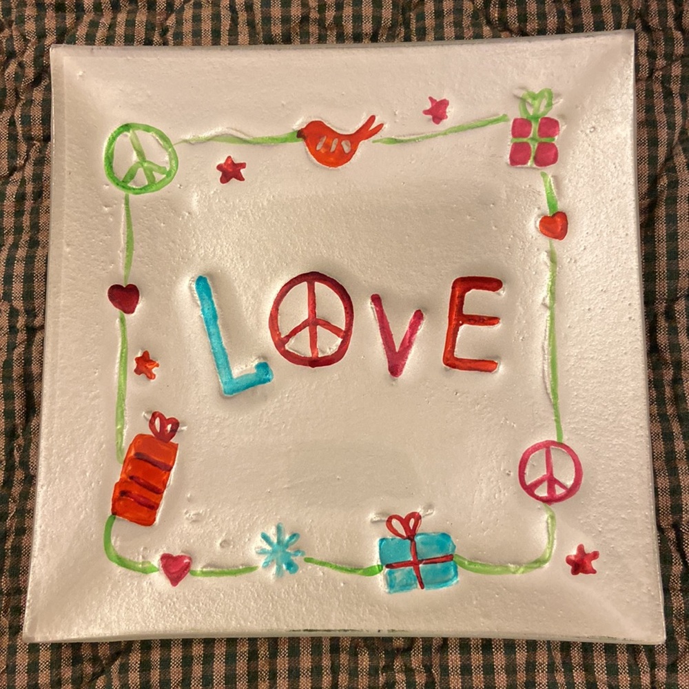 Set of 3 Holiday Plates LOVE HOPE JOY - Picture 3 of 10